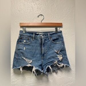 Abercrombie & Fitch Blue Distressed Jean Shorts